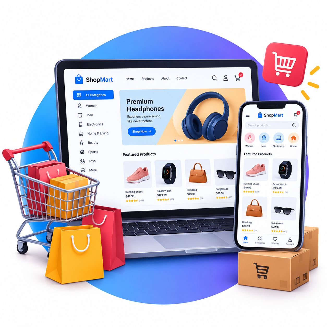 Customised Complete Online Store Website
